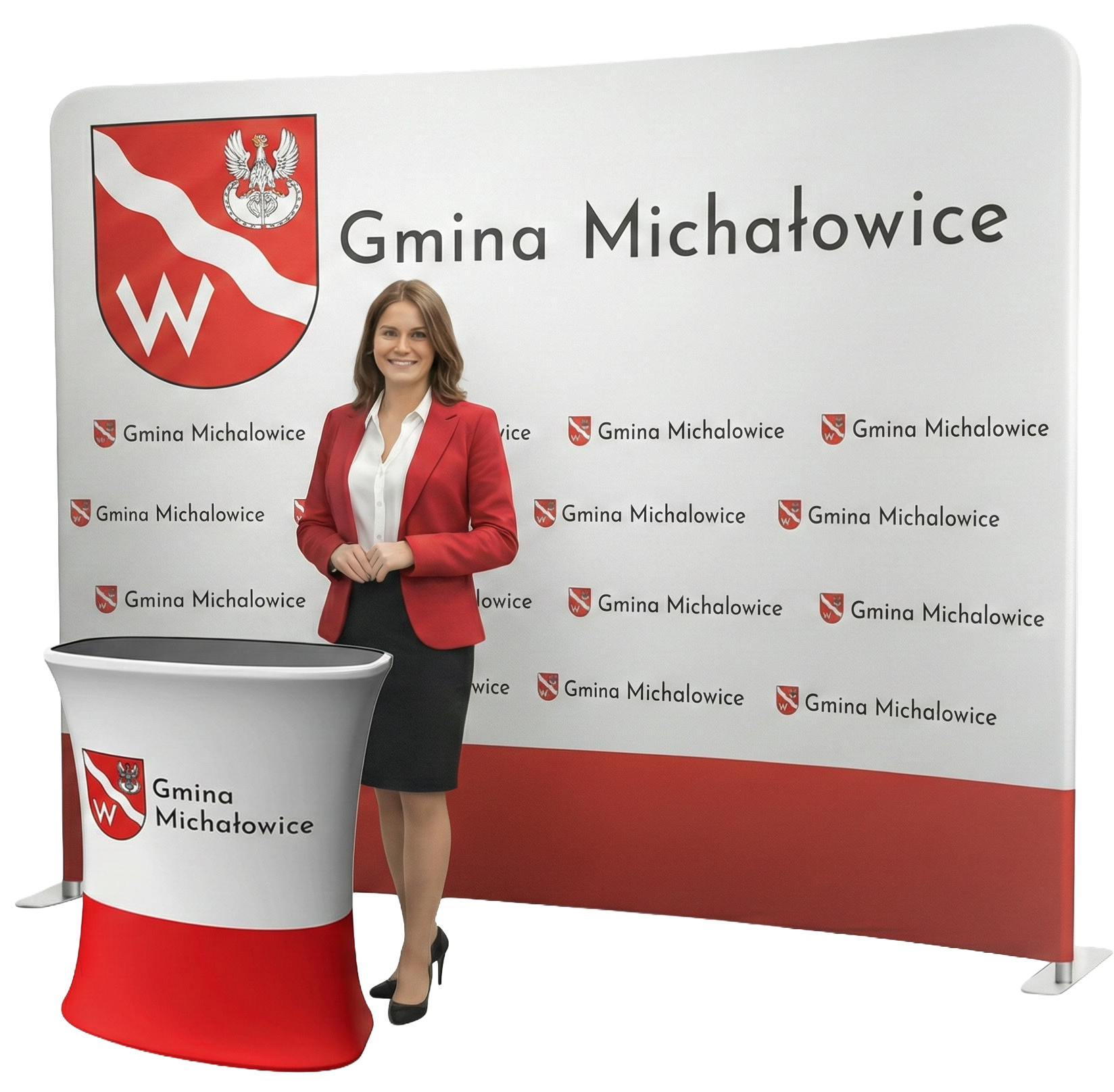 gmina-ścianka-reklamowa-trybunka-michalowice-zestaw