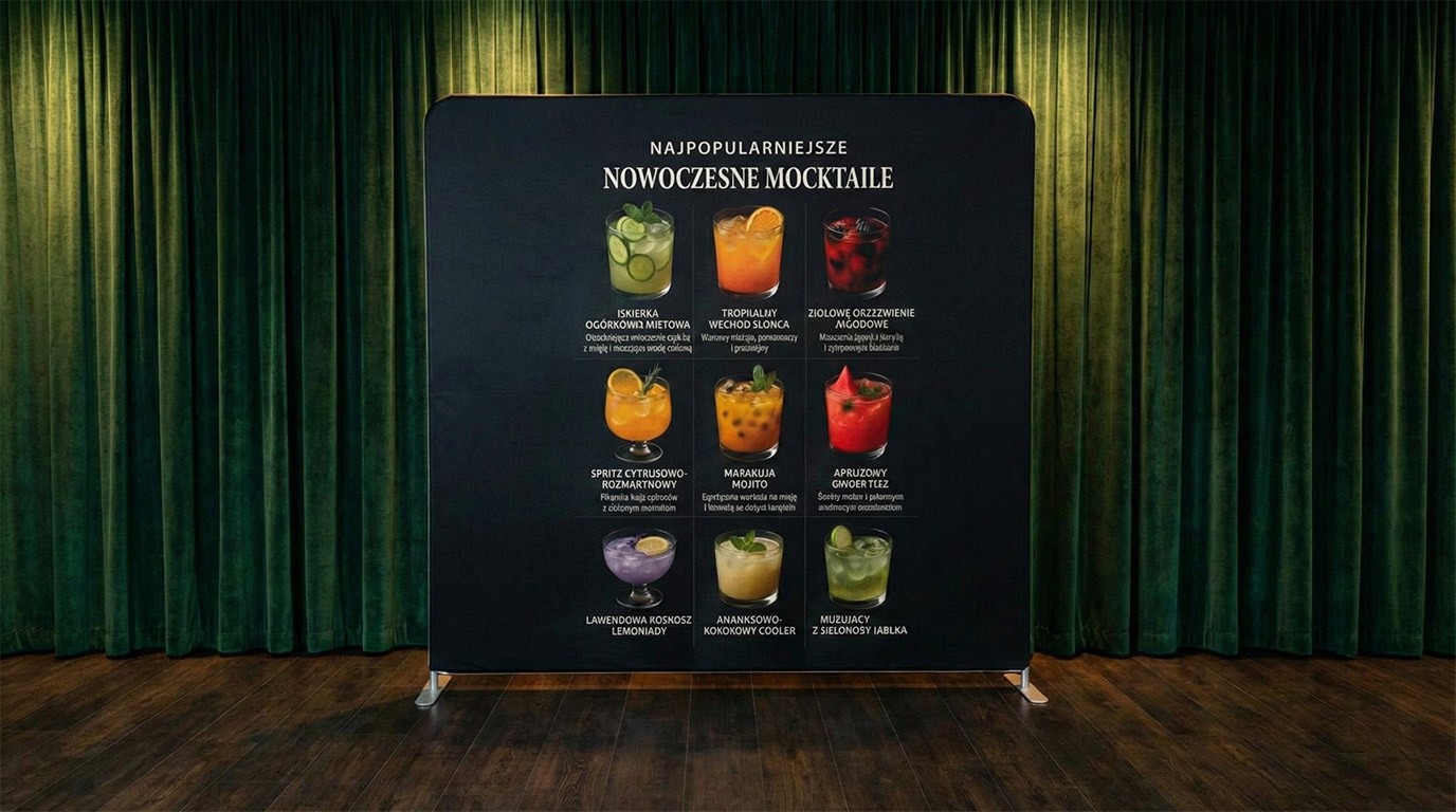 Ścianka prosta menu dla barmana