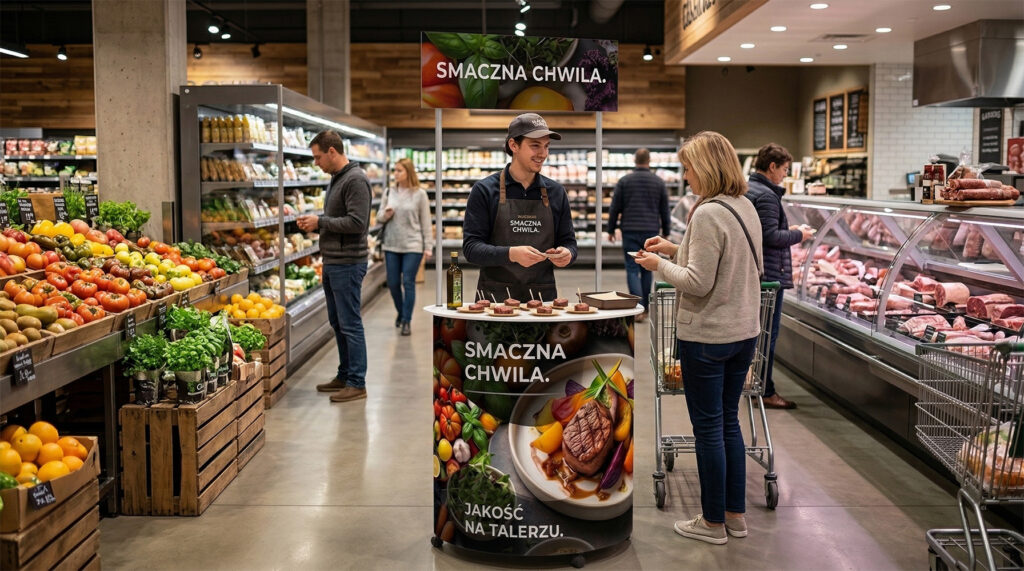 stoisko-degustacyjne-smaczna-chwila-supermarket-event 1. Tekst alternatywny (Alt Text) – Kluczowy dla dostępności i SEO